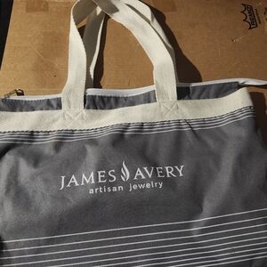 James Avery Charcoal and Cream Tote Bag.  read